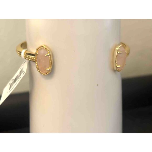 NWT Kendra Scott Elle Lattice Frame Long Pink Pendant Necklace & Matching Cuff - Picture 6 of 9